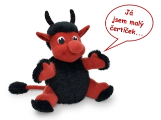 Čert Hubert 23 cm, mluvící, plyšová hračka